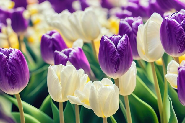 Origineel tulpenboeket van donkerpaarse kleur voor een schattig cadeau