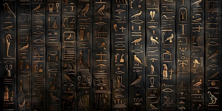 Photo origins of ancient egyptian hieroglyphs concept historical linguistics ancient egypt hieroglyphic writing egyptian civilization symbolism