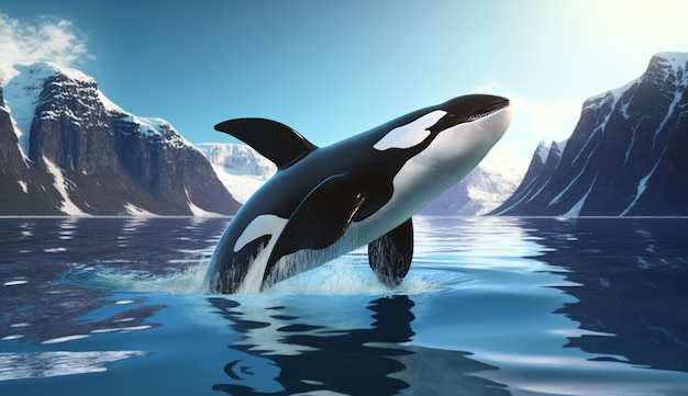 ORKA orcinus orca HET SPRINGENDE PAAR