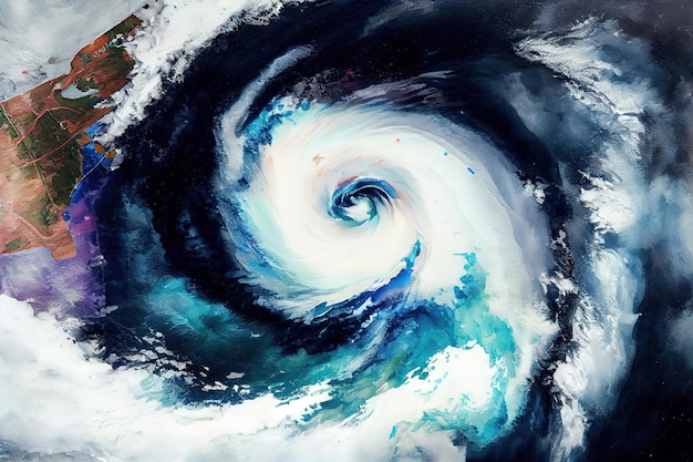 Orkaan Florence gezien vanuit het International Space Station Elements Generative Ai
