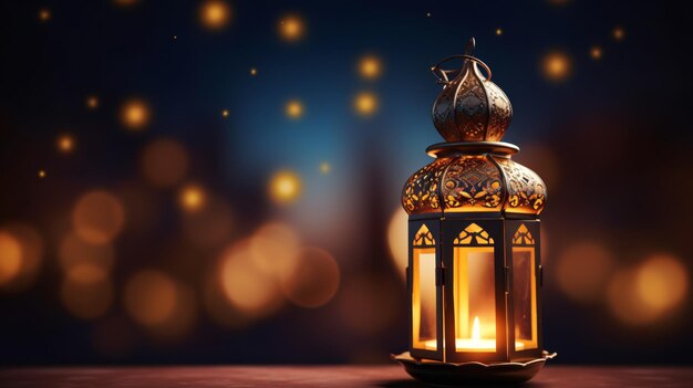 Ornamental Arabic Lantern with Burning Can