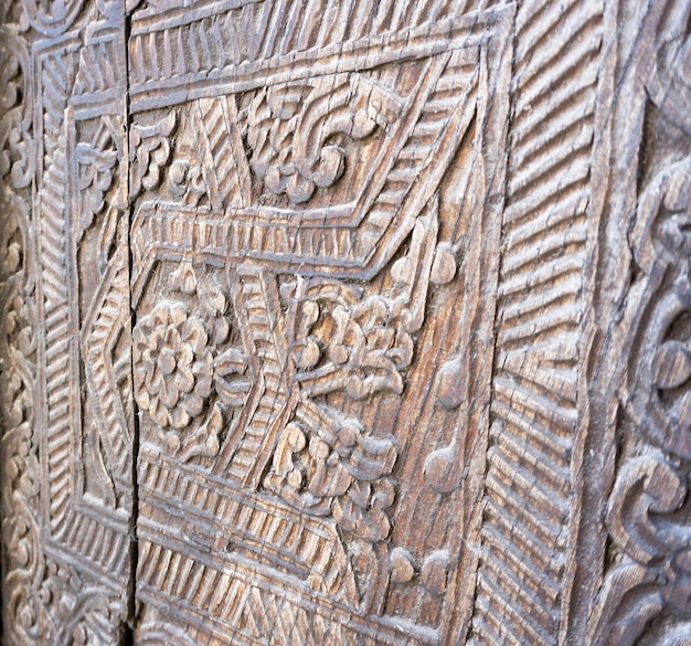 Ornamental carvings on medieval doors