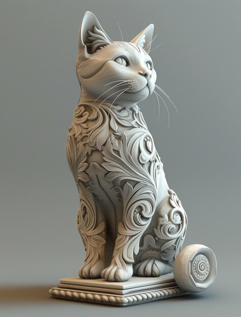 Photo ornamental cat 3d mode