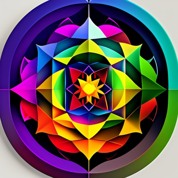 Ornamental colorful mandala design with colorful pattern ai generative