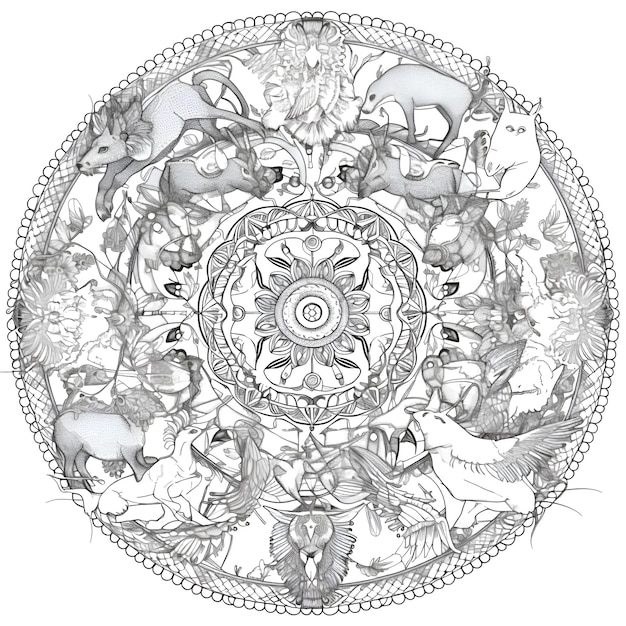 ornamental mandala on white backgroundhanddrawing