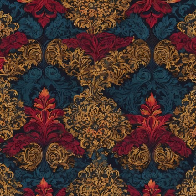 Ornamental pattern with different colors used for fabric textile for wallpaper web page