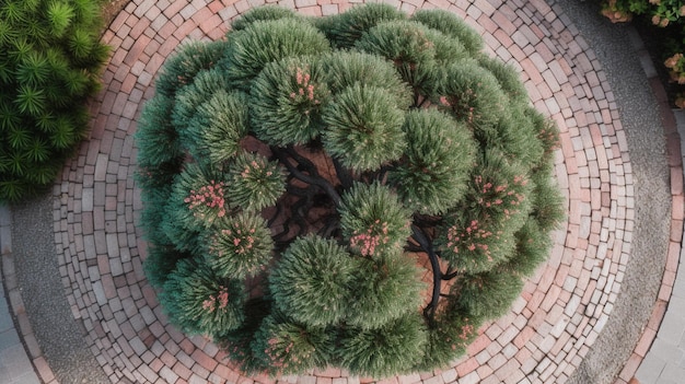 Ornamental tree Top down view