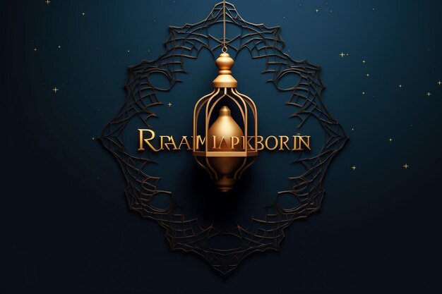 Ornamentele Arabische lantaarn met brandende kaars die's nachts gloeit en glinsterende gouden bokeh lichten feestelijke groetekaartje voor de islamitische heilige maand Ramadan Kareem