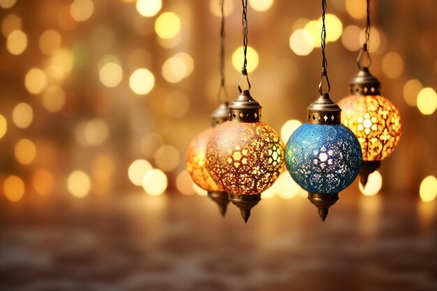 Ornamentele bokeh ramadan achtergrond