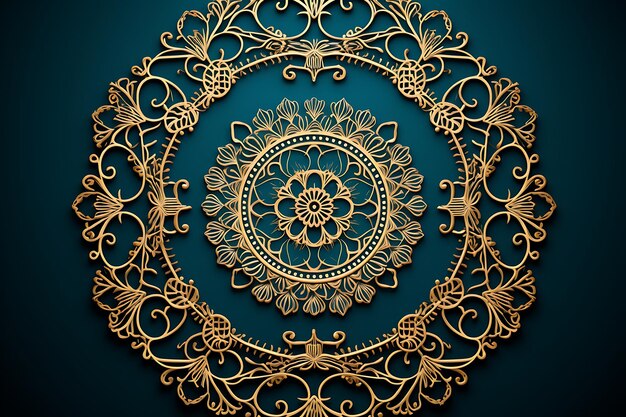 Ornamentele ronde kant met damask- en arabesque-elementen