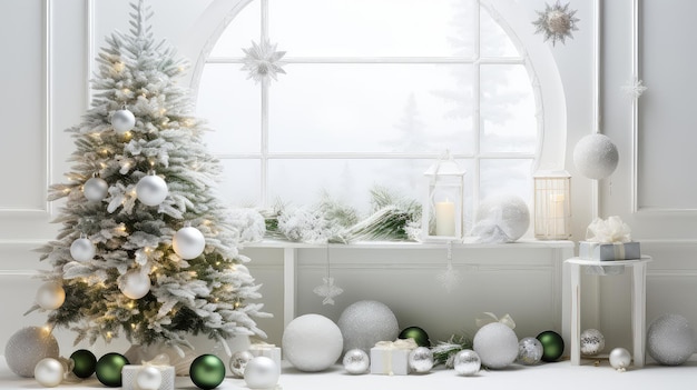 Ornamenten wintervakantie kerstcompositie op