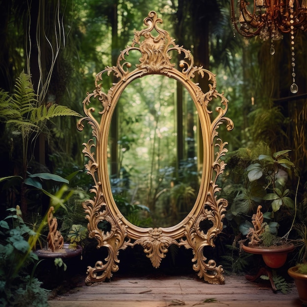 Photo ornate antique mirror