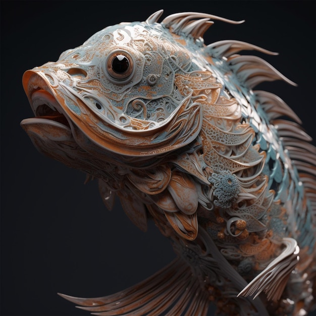 장식 된 아름다운 코이 물고기 오팔 에서 조각 된 Tsu