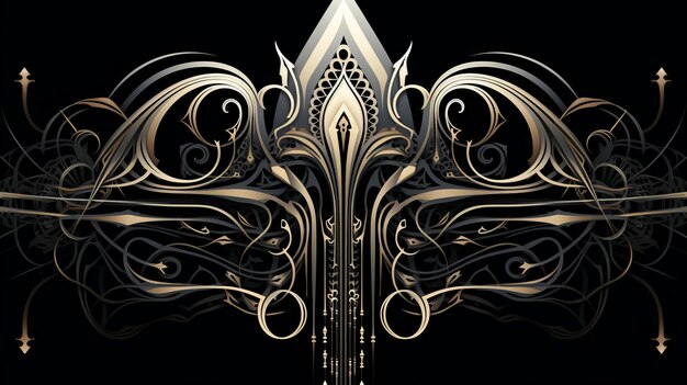 Photo an ornate design on a black background