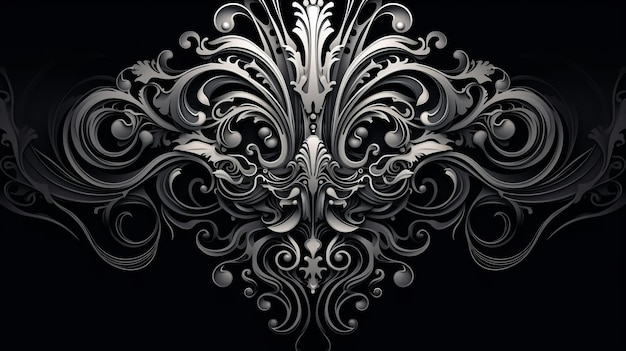 Photo an ornate design on a black background