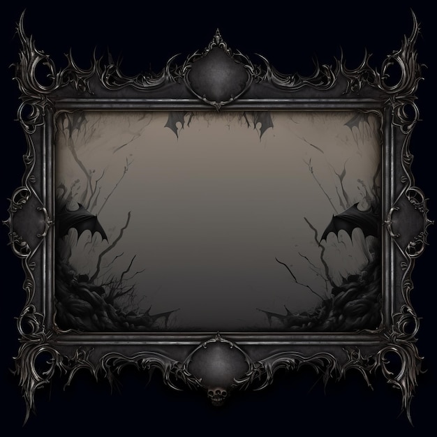 an ornate frame with bats on it