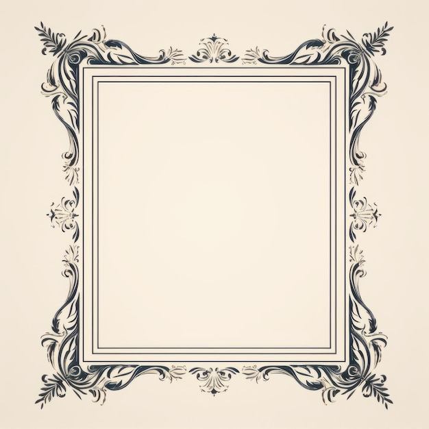 an ornate frame with a floral design on a beige background