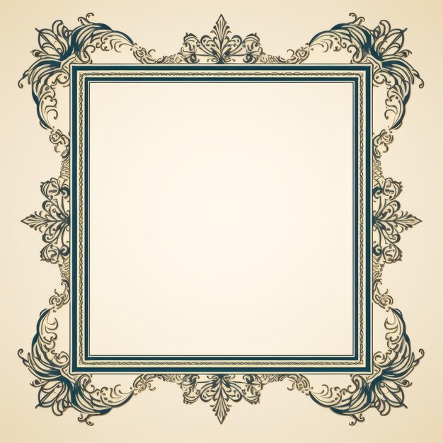 An ornate frame with an ornate design on a beige background