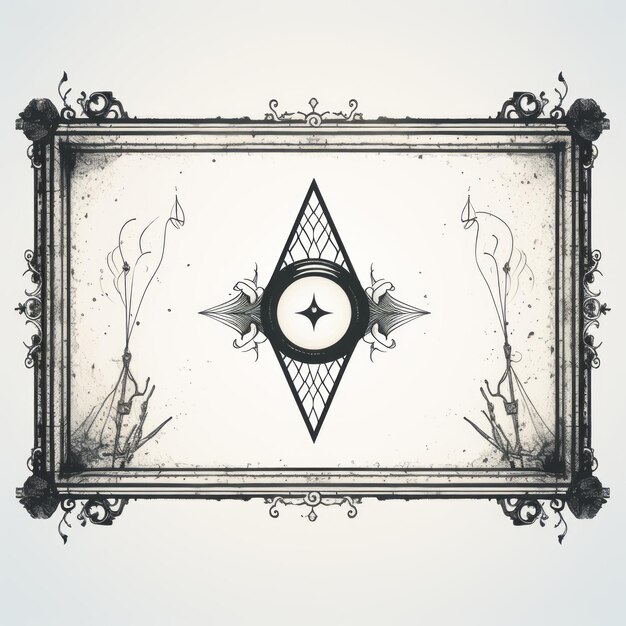 Photo an ornate frame with a star on it