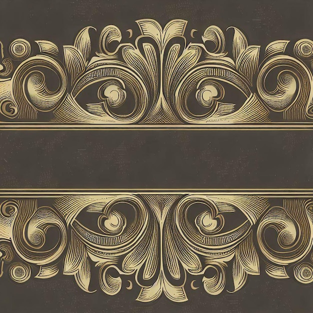 an ornate gold frame with swirls on top of it