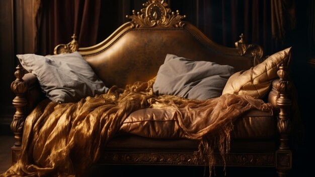 Ornate golden royal sofa