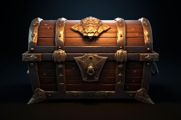 Ornate Opened pirate chest Generate Ai