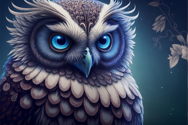 Ornate Owl Illustration with Intricate Details