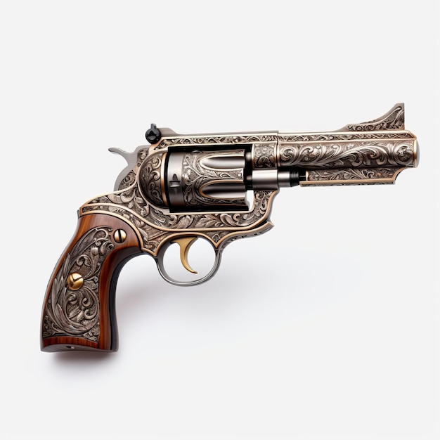 Ornate Revolver A Dark Gold And Indigo Masterpiece