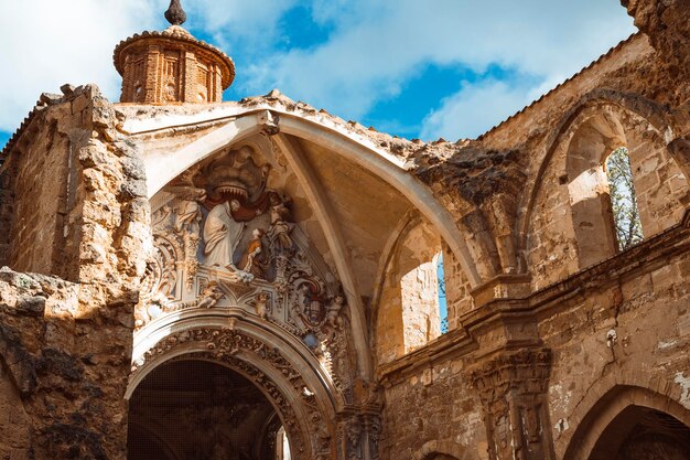 写真 モナステリオ・デ・ピエドラ教会の装飾された遺跡
