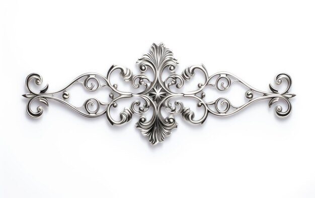 Photo ornate silver bookmark isolated