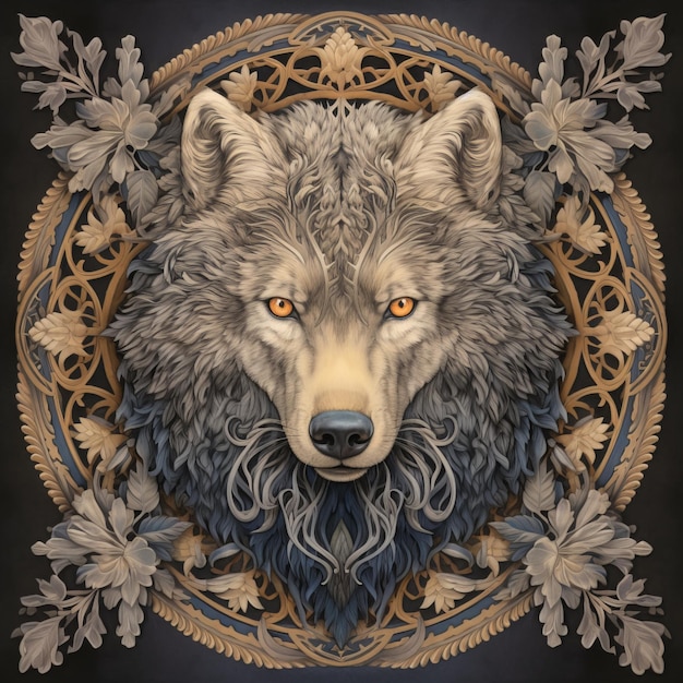 An Ornate Wolf with Stunning Patterns