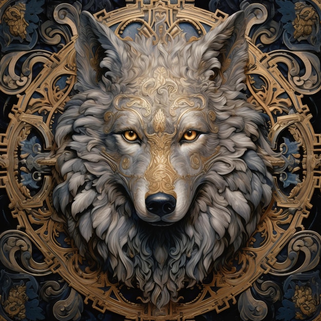 An Ornate Wolf with Stunning Patterns