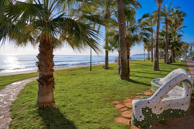 Oropesa de Mar strand mozaïek bankje park