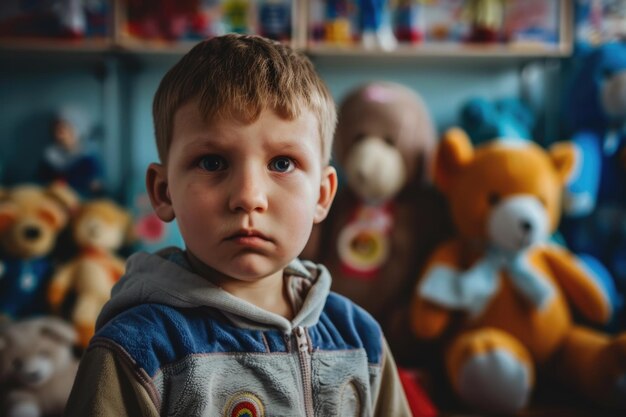 Photo orphanage child a tender portrait of resilience and hope the journey of children in need of care and support shining a light on their strength and potential amidst adversity