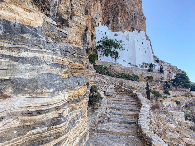 Orthodox klooster van Panagia Hozoviotissa op het eiland Amorgos, Griekenland, Cycladen