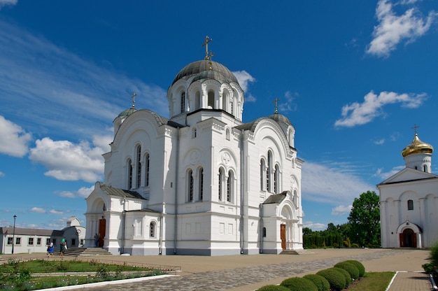 Orthodoxe klooster kerk koepels van het Kremlin. Stad van Polotsk.Belarus