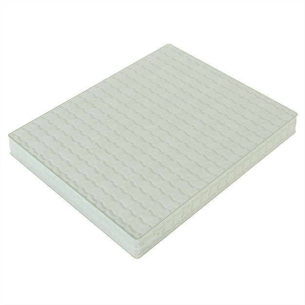 Orthopedische matras geïsoleerd op een witte achtergrond. 3D-weergave.