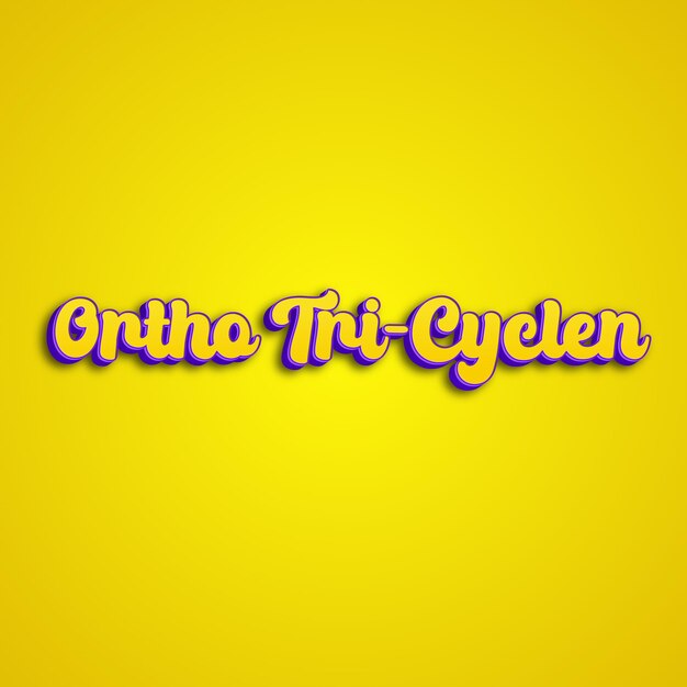 Photo orthotricyclen typography 3d design yellow pink white background photo jpg