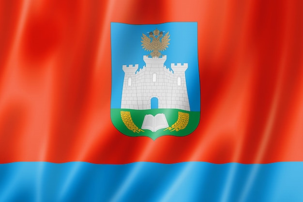 Орловский край - область - флаг, сбор России развевающийся знамя. 3D иллюстрации