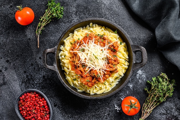 Orzo pasta, risone with Bolognese sauce and ground beef