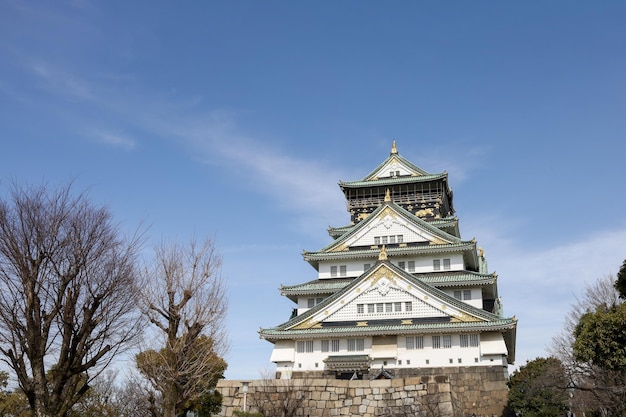 The osaka castle in the big castle and most famous in osaka japan