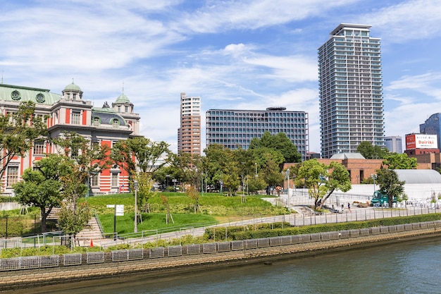 Osaka, japan, 13 September 2015:- Osaka urban city skyline