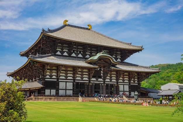 OSAKA- May 12-2018 :Great Buddha or Daibutsu, Todai-ji Temple or Roaming Deer at Nara city in Japan