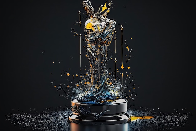 Oscar statuettes for the best offspring of culture this year Oscar day Gala Best Actor Movie in the World Golden Oscar Hollywood Golden Oscar Academy Generative of AI