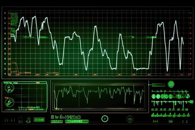 Oscilloscope waveform on its screen Generative AI