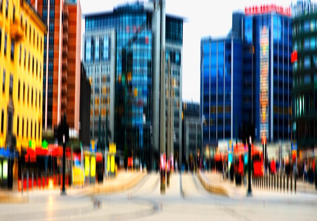 Photo oslo business center office buildings bokeh background hd