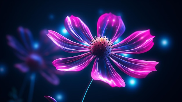 osmos flower Realistic neon color AI Generated image