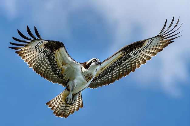 Photo osprey in flight with food on wing