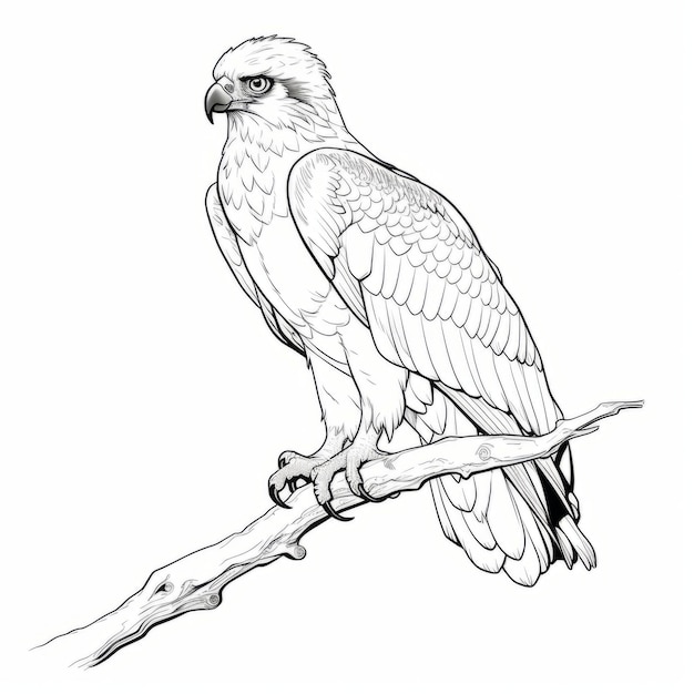 Osprey Outline Coloring Page For Children