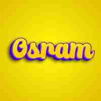 Photo osram typography 3d design yellow pink white background photo jpg